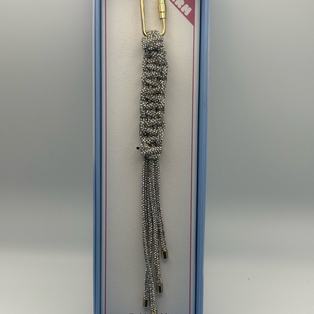 Silver Beaded Tassel Keychain